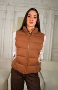 Bezrękawnik damski z 100% puchu gęsiego