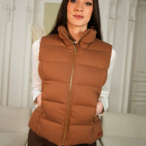 Bezrękawnik damski pikowany z tkaniny